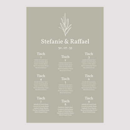 Sitzplan Hochzeit Porträt 60 x 90 cm Deine Pastellfarbe foto N° 2