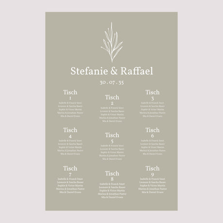 Sitzplan Hochzeit Porträt 60 x 90 cm Deine Pastellfarbe
