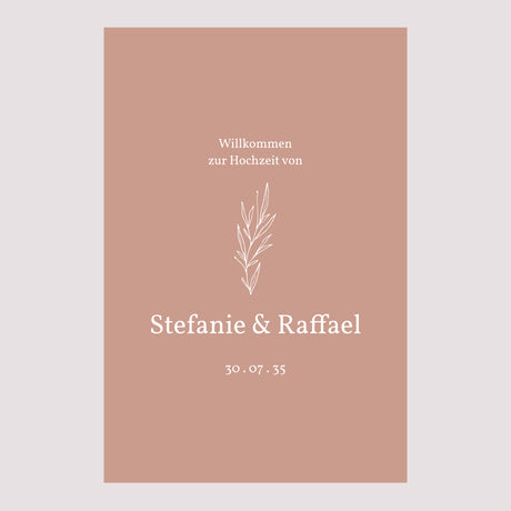 Begrüßungstafel Hochzeit Porträt 60 x 90 cm Deine Pastellfarbe