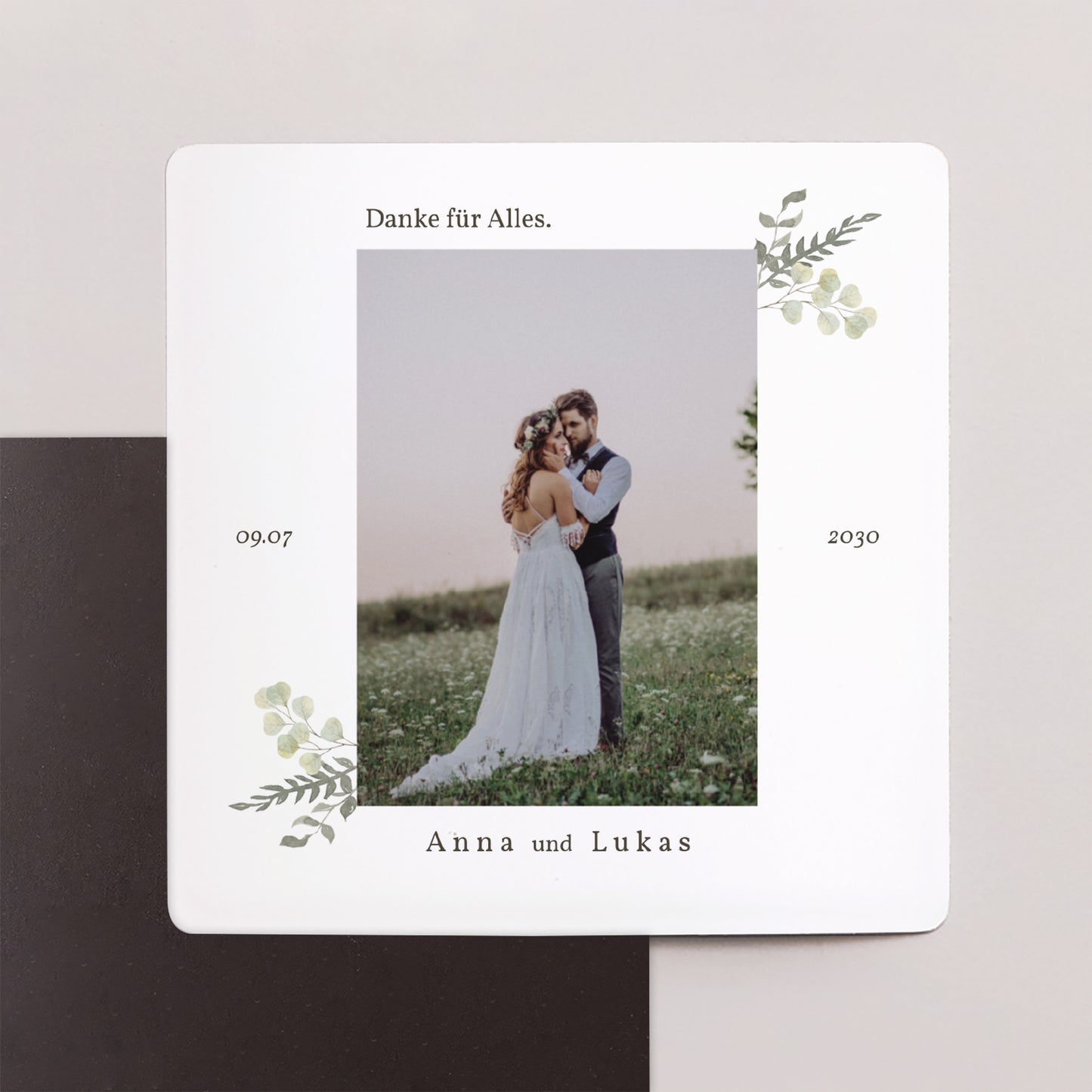 Dankeskarte Hochzeit Satz von 9, magnetisch. Neo Champêtre foto N° 1
