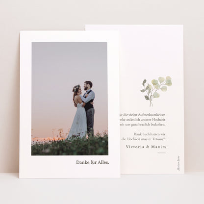 Dankeskarte Hochzeit PortraitPorträt Neo Champêtre foto N° 1
