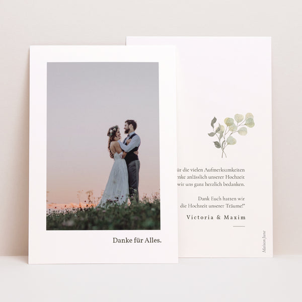 Dankeskarte Hochzeit PortraitPorträt Neo Champêtre foto