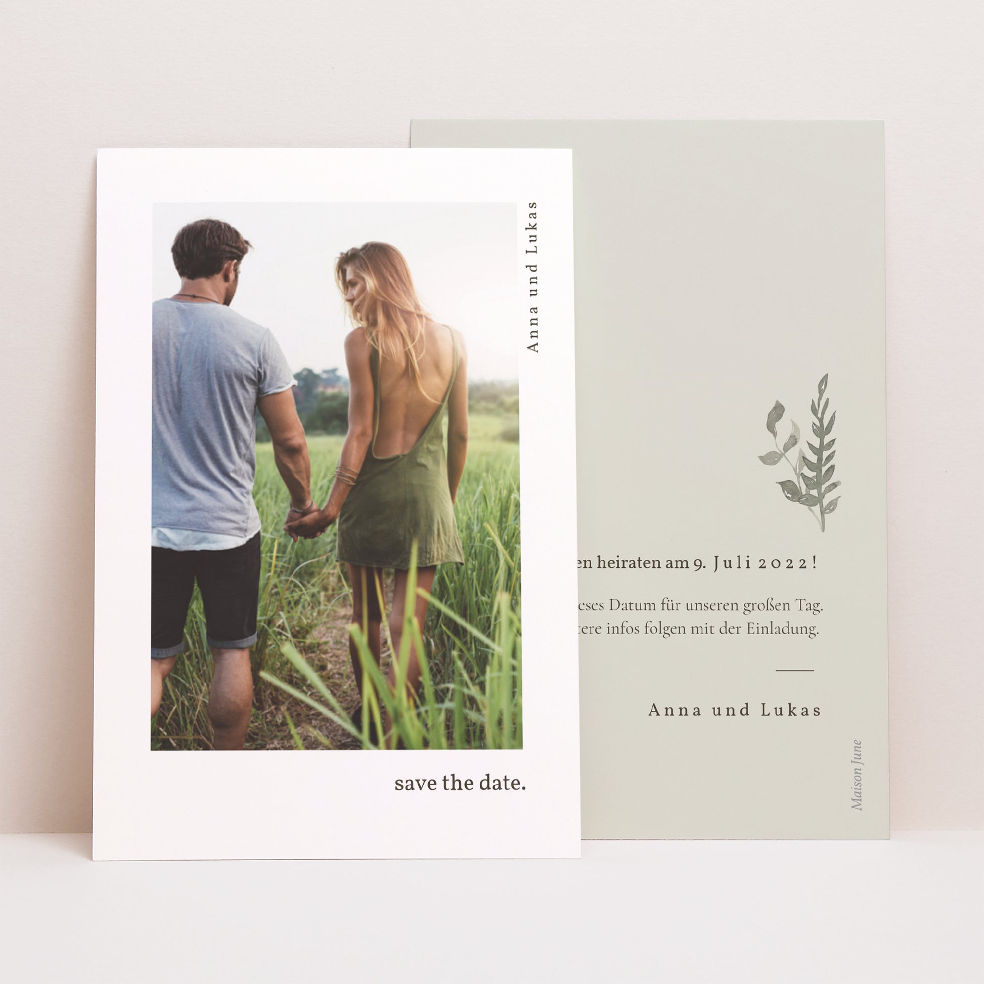 Save the date Karte Hochzeit PortraitPorträt Neo Champêtre foto N° 1