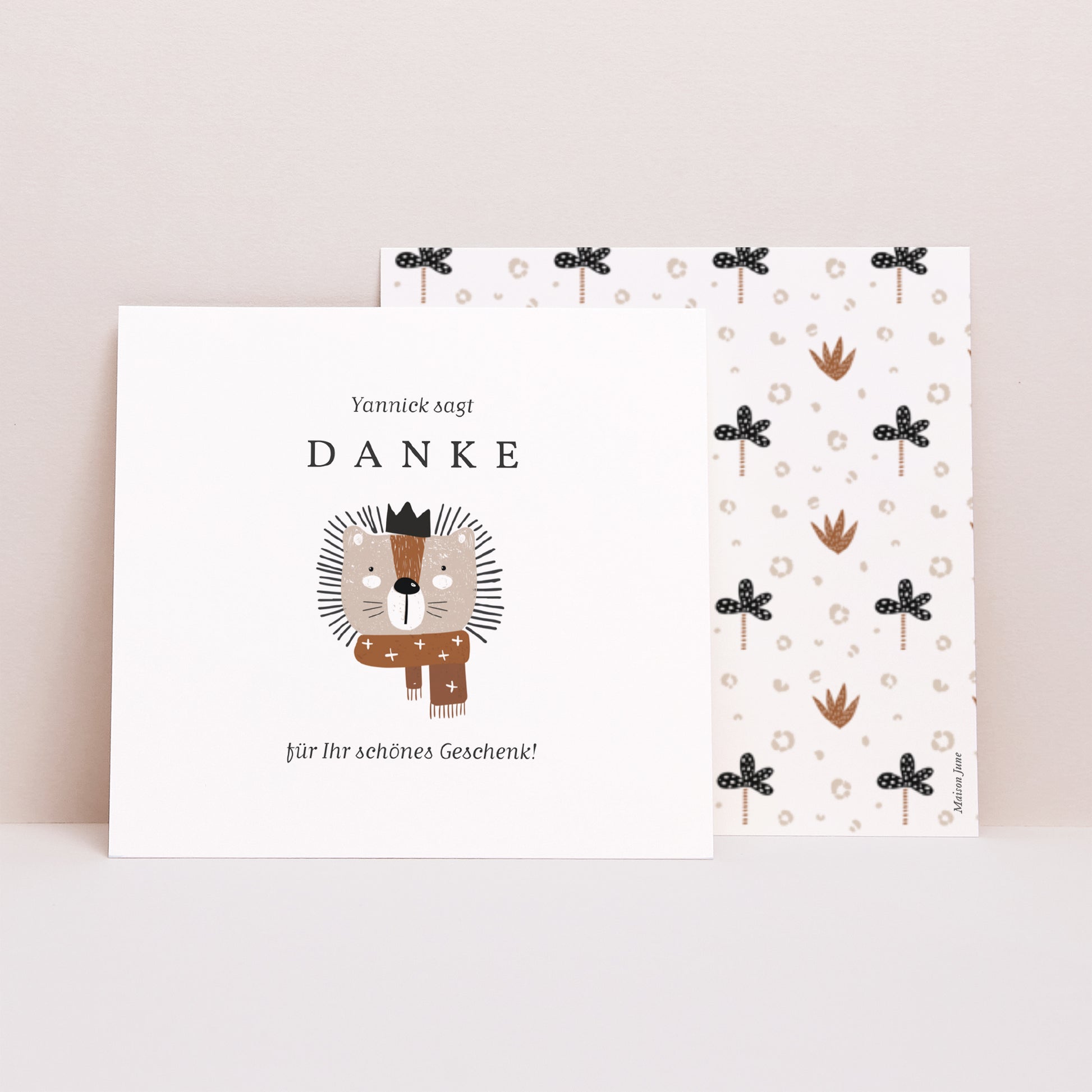 Dankeskarte Geburt Quadrat König des Dschungels foto N° 1