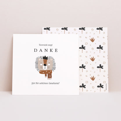 Dankeskarte Geburt Quadrat König des Dschungels foto N° 1