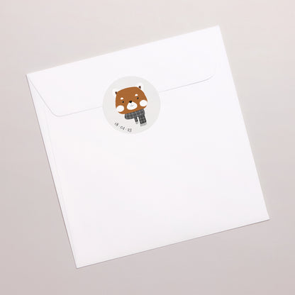Sticker Geburt Rund Kleiner roter Panda foto N° 3