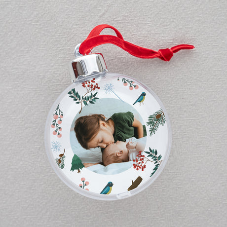 Weihnachtskugel Weihnachten Runde Weihnachtskugel Tannenzweig mit Foto