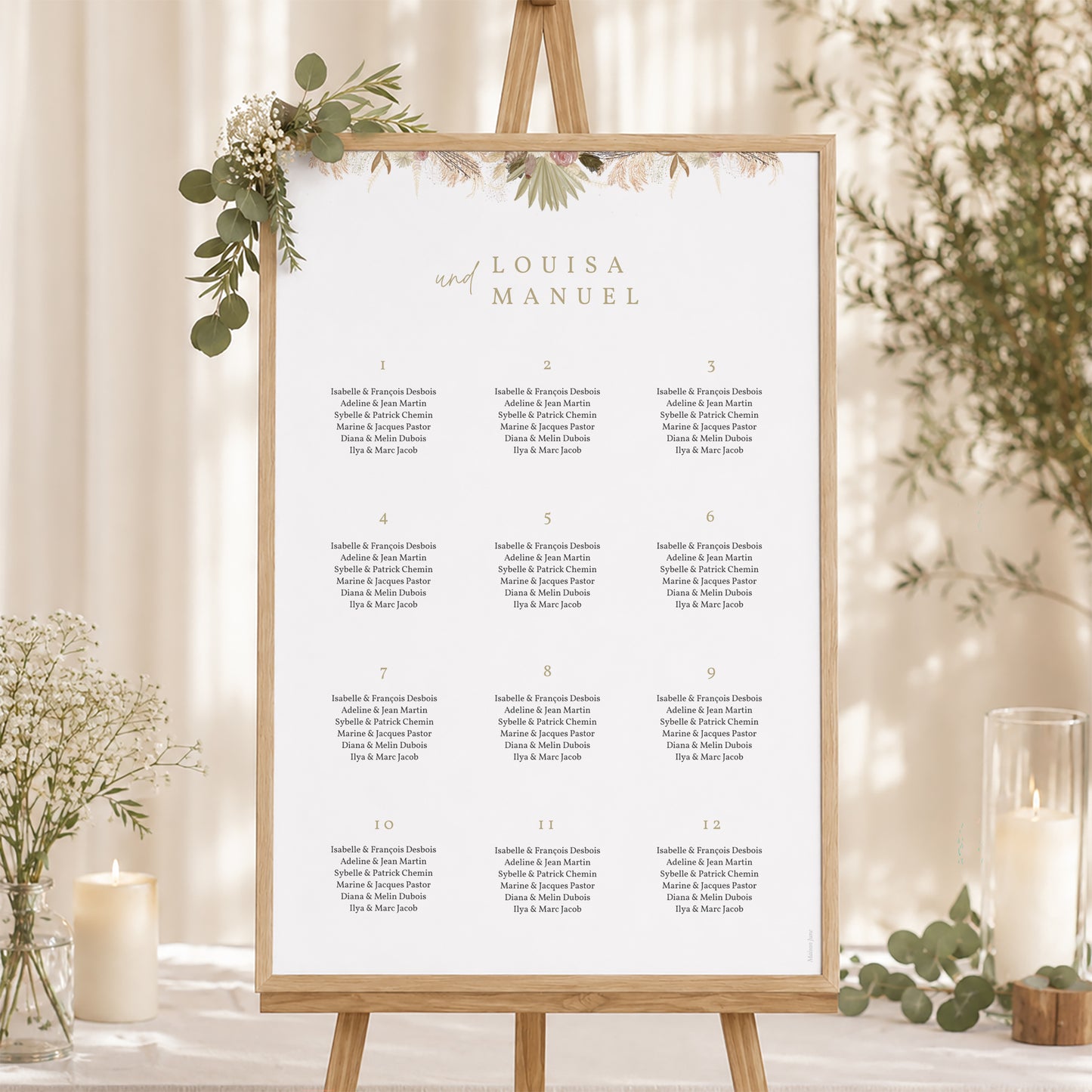 Sitzplan Hochzeit Porträt Boho-Arche foto N° 1
