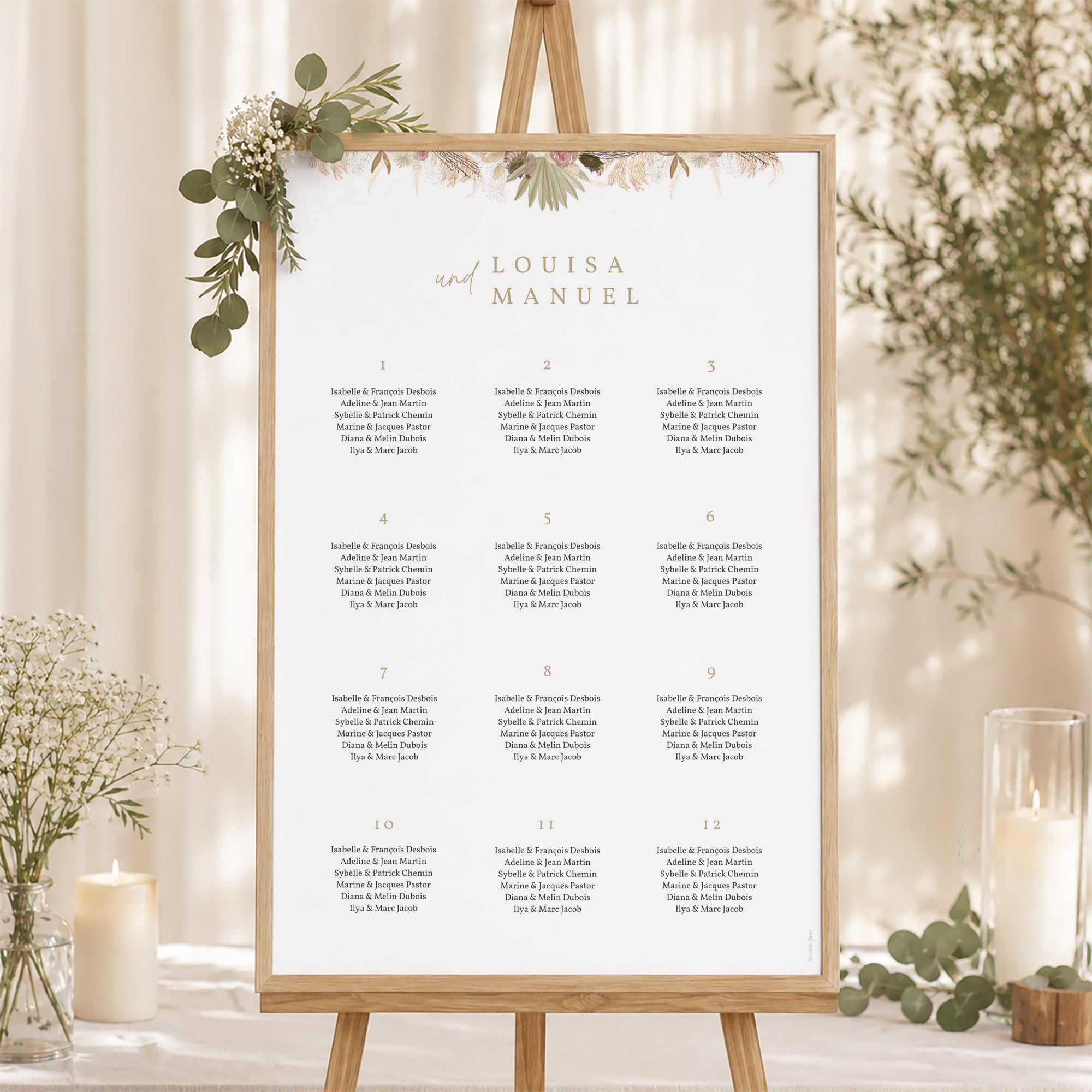 Sitzplan Hochzeit Porträt Boho-Arche foto N° 1