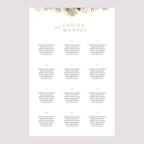 Sitzplan Hochzeit Porträt Boho-Arche