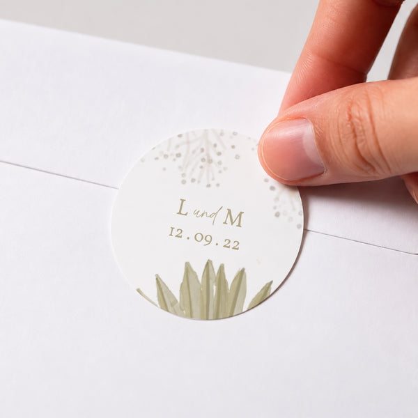 Sticker Hochzeit Rund Boho-Arche foto