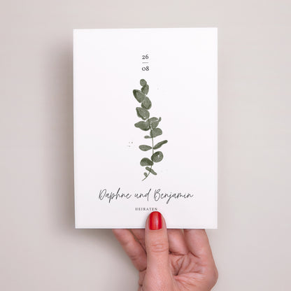 Hochzeitseinladung Eukalyptus Aquarell foto N° 2