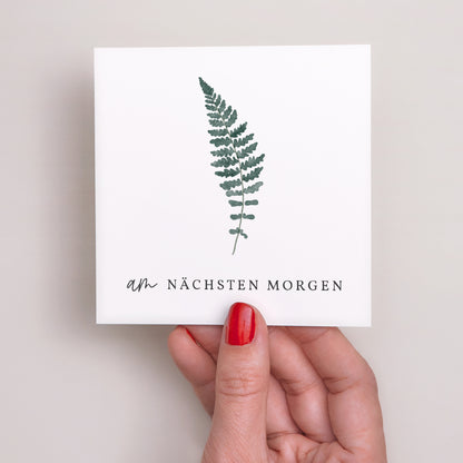 Einladungskarte Hochzeit Quadrat Wasserfarn foto N° 2
