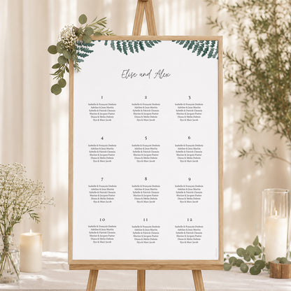 Sitzplan Hochzeit Porträt Wasserfarn foto N° 1