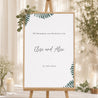 Begrüßungstafel Hochzeit Porträt 60 x 90 cm Wasserfarn foto N° 1