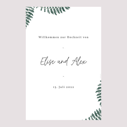 Begrüßungstafel Hochzeit Porträt 60 x 90 cm Wasserfarn foto N° 2