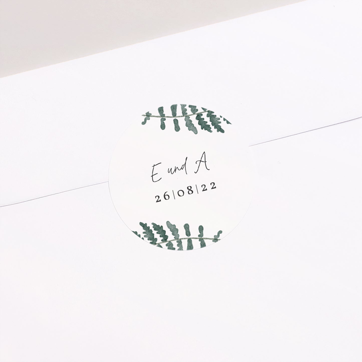 Sticker Hochzeit Rund Wasserfarn foto N° 2