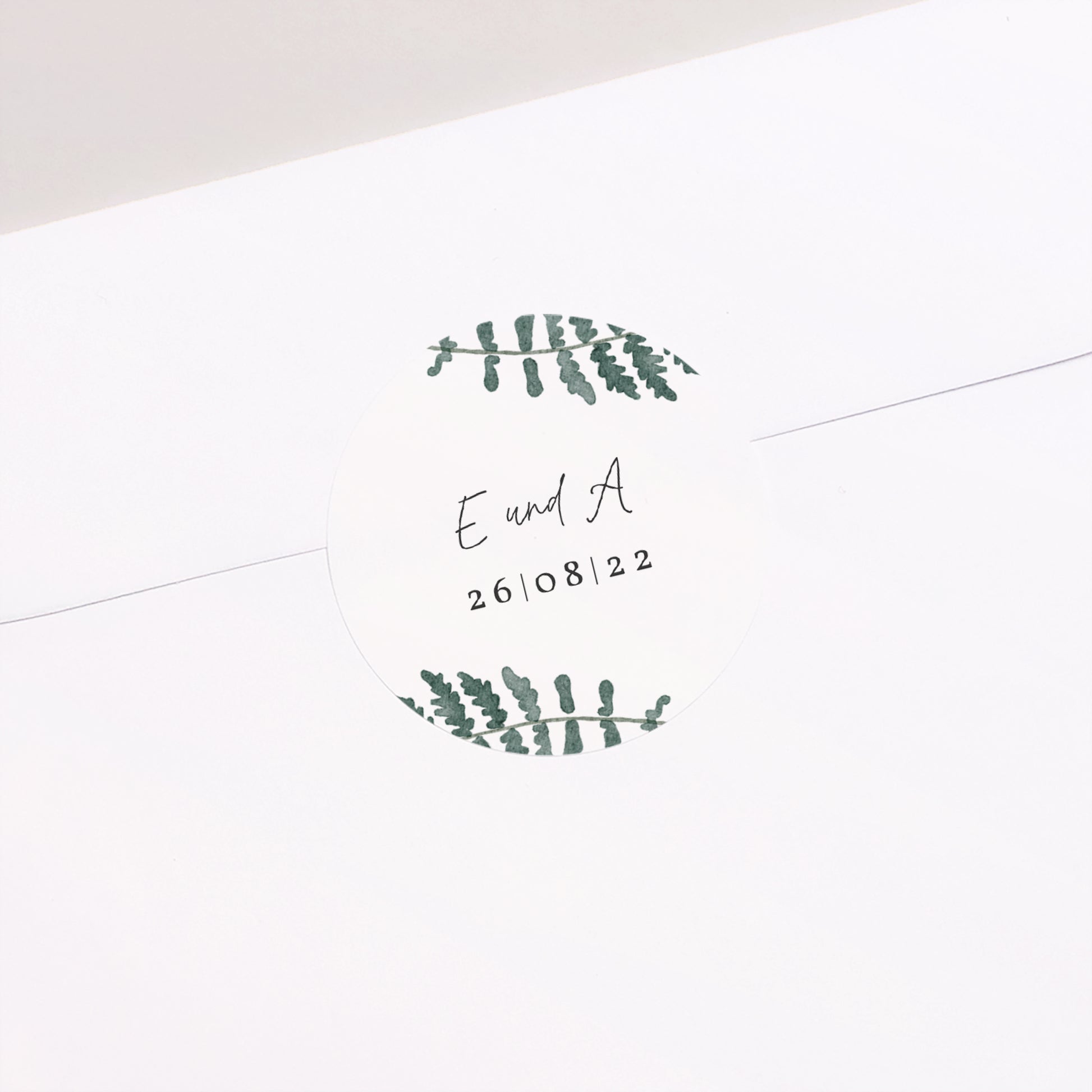 Sticker Hochzeit Rund Wasserfarn foto N° 2