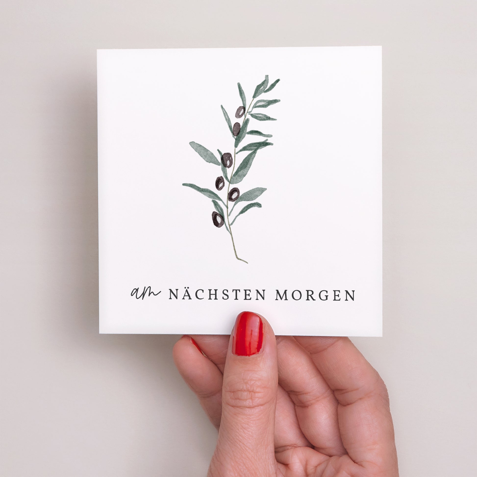 Einladungskarte Hochzeit Quadrat Olivier Aquarell foto N° 2