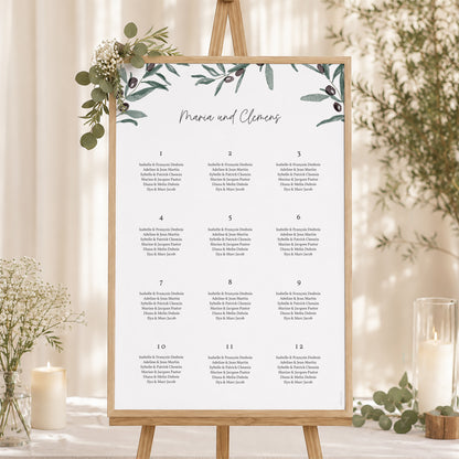 Sitzplan Hochzeit Porträt Olivier Aquarell foto N° 1