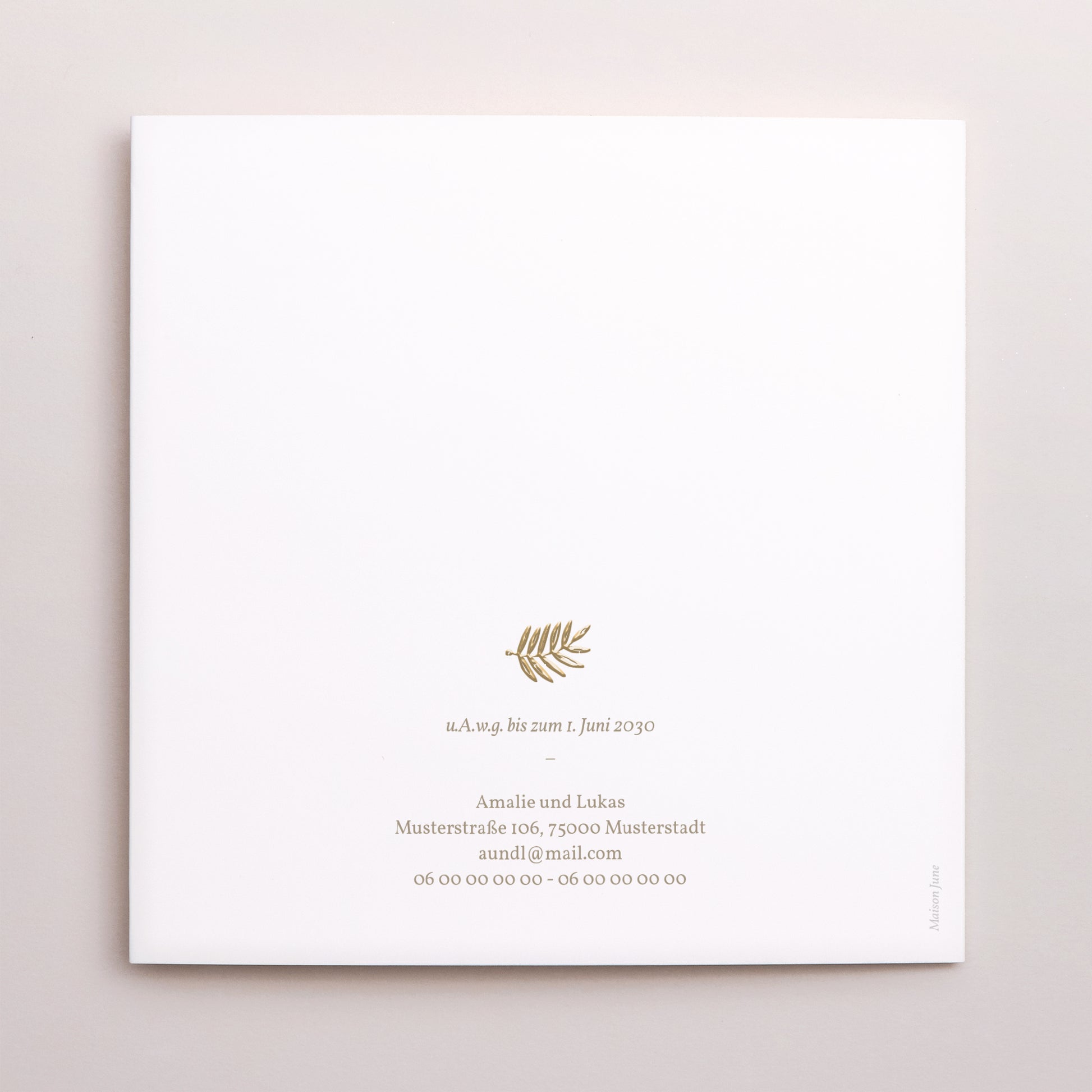 Hochzeitseinladung Doppelflügiges Quadrat Goldene Krone foto N° 3