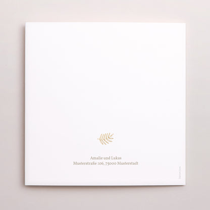 Dankeskarte Hochzeit Doppelflügiges Quadrat Goldene Krone foto N° 3