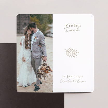 Dankeskarte Hochzeit Satz von 9, magnetisch. Goldene Krone foto N° 1