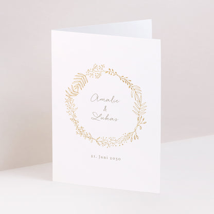 Hochzeitseinladung Doppelflügelporträt Goldene Krone foto N° 1