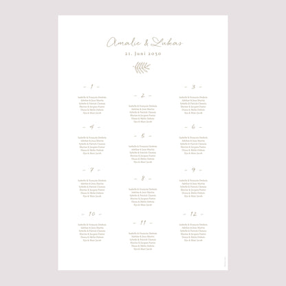Sitzplan Hochzeit Porträt Goldene Krone foto N° 2