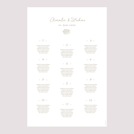 Sitzplan Hochzeit Porträt Goldene Krone
