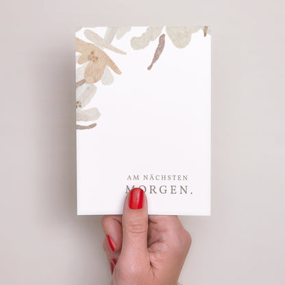 Einladungskarte Hochzeit Porträt Kranz Blumen Aquarell foto N° 2