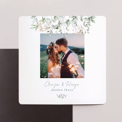 Dankeskarte Hochzeit Satz von 9, magnetisch. Floral pastell foto N° 1