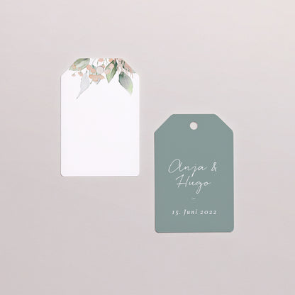 Vorgelochtes Etikett Hochzeit Fähnchen Floral pastell foto N° 1