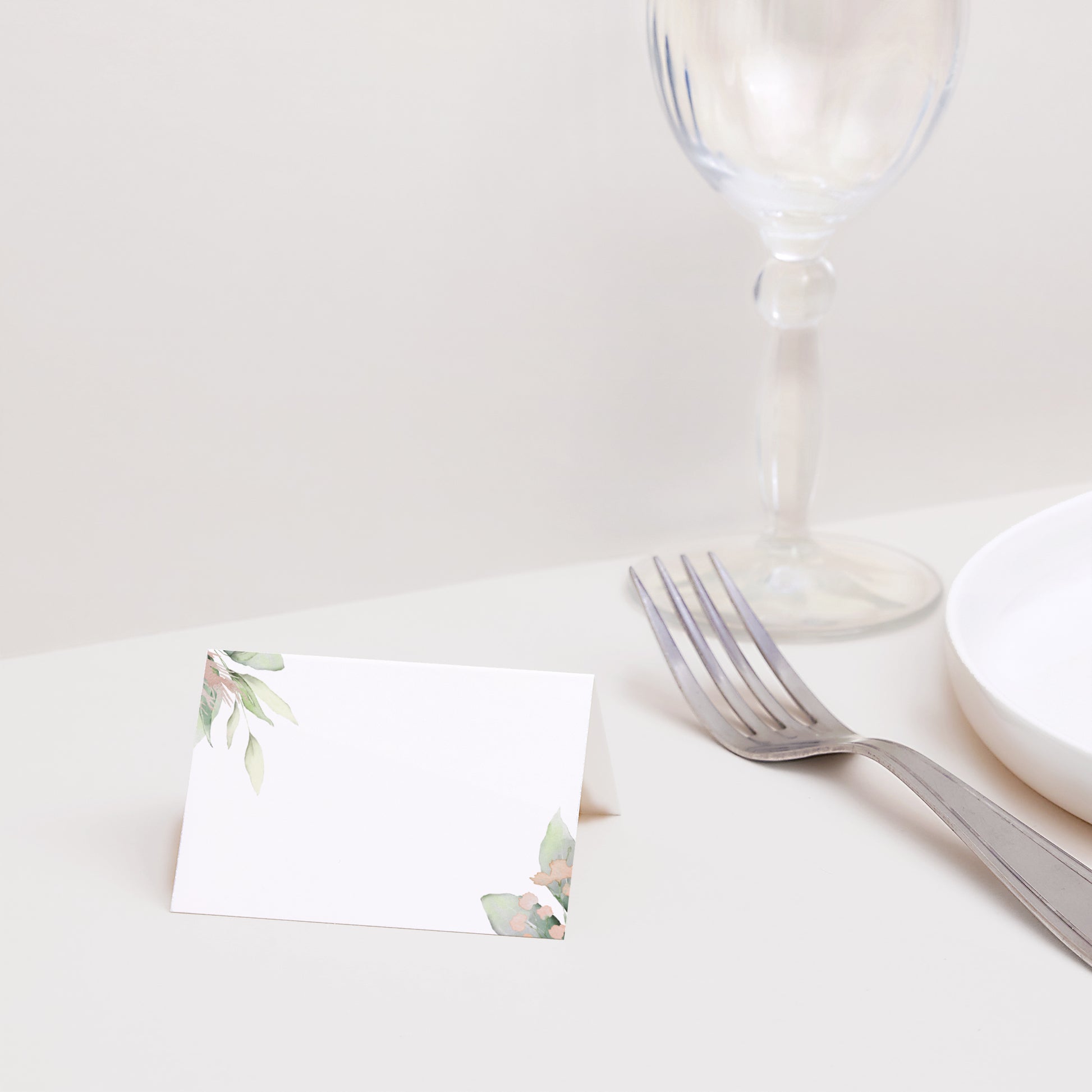 Tischkarten Hochzeit Quer Floral pastell foto N° 2
