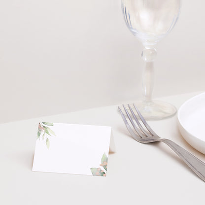 Tischkarten Hochzeit Quer Floral pastell foto N° 2