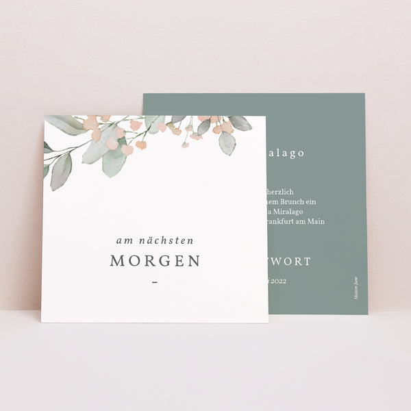 Einladungskarte Hochzeit Quadrat Floral pastell foto