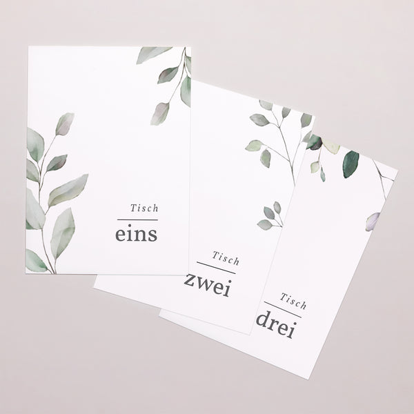 Tischnummern Hochzeit Rechteck Floral pastell foto