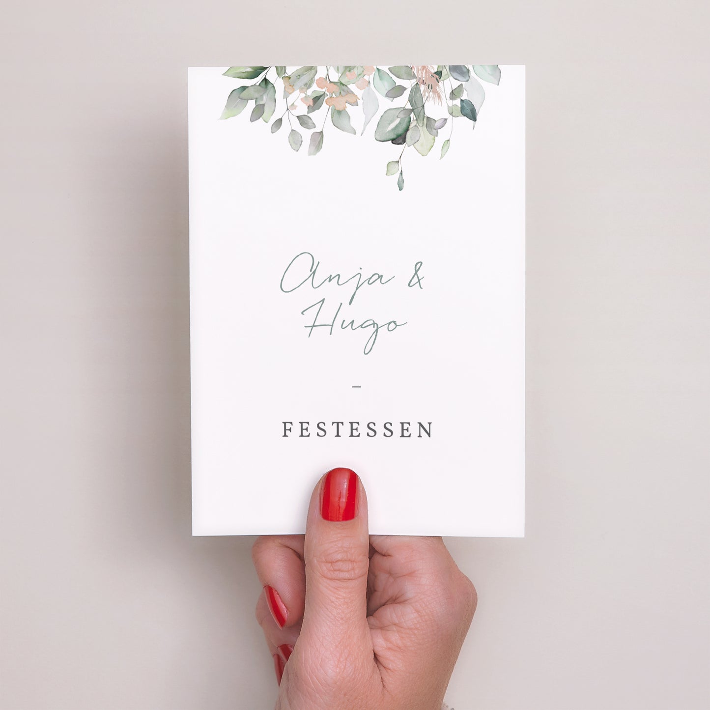 Einladungskarte Hochzeit Porträt Floral pastell foto N° 2