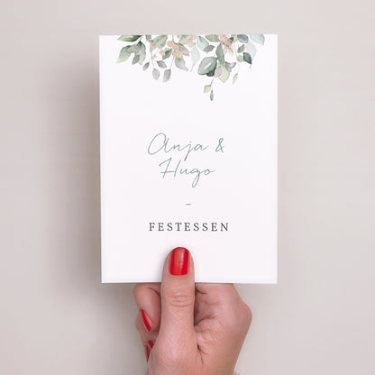 Einladungskarte Hochzeit Porträt Floral pastell foto N° 2