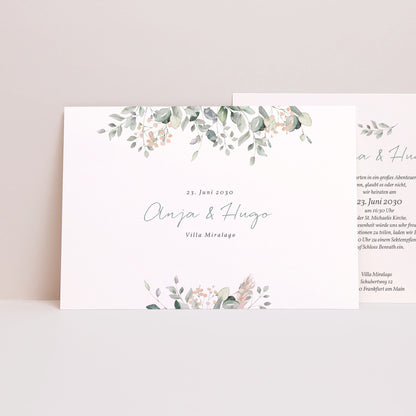 Hochzeitseinladung Landschaft Floral pastell foto N° 1