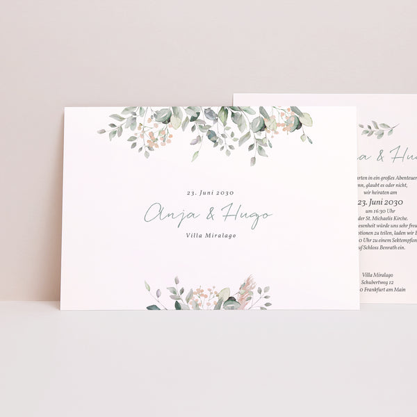 Hochzeitseinladung Landschaft Floral pastell foto