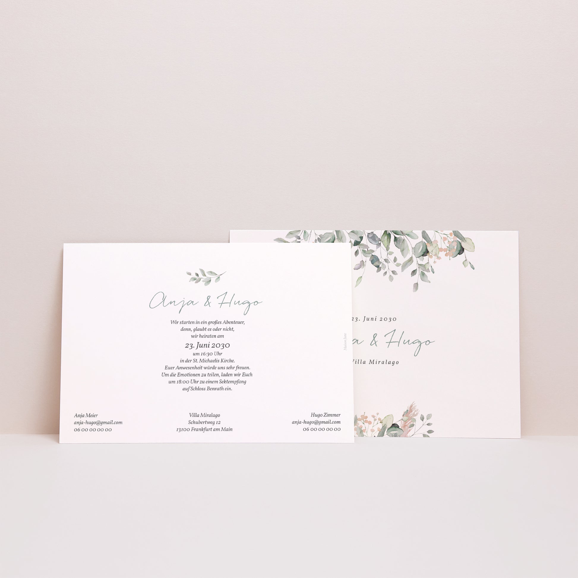Hochzeitseinladung Landschaft Floral pastell foto N° 3