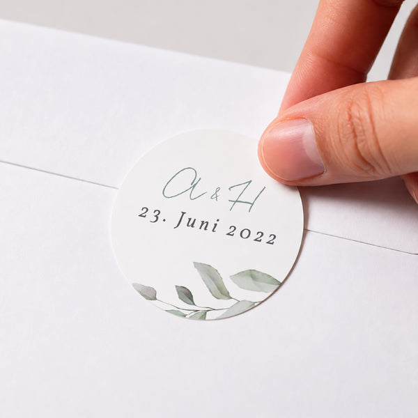 Sticker Hochzeit Rund Floral pastell foto
