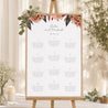 Sitzplan Hochzeit Porträt Arche Blumen Töne Rot Orange foto N° 1