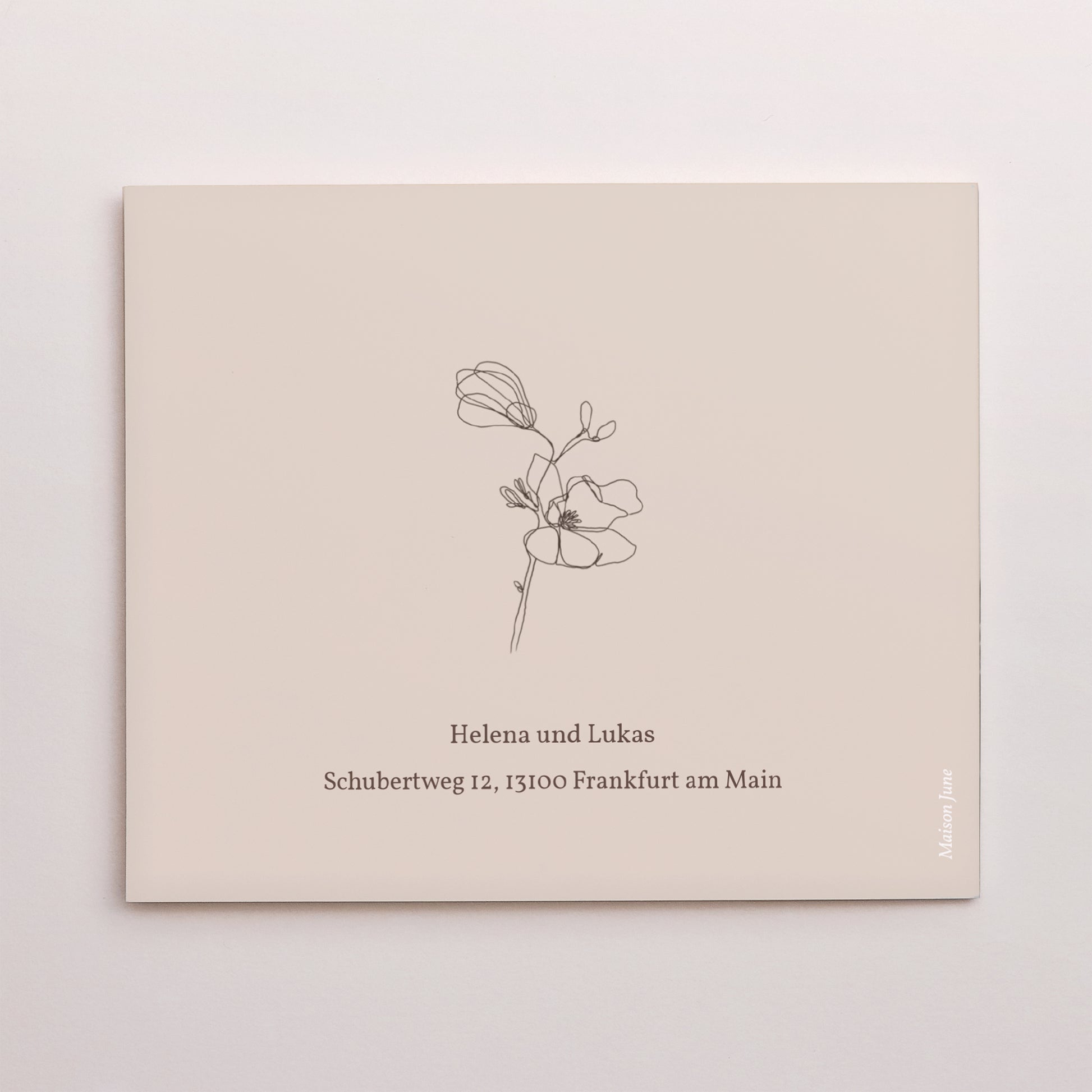 Dankeskarte Hochzeit Asymmetrische Zweiflügeltür Blumen-Silhouette III - Kirschbaum foto N° 3