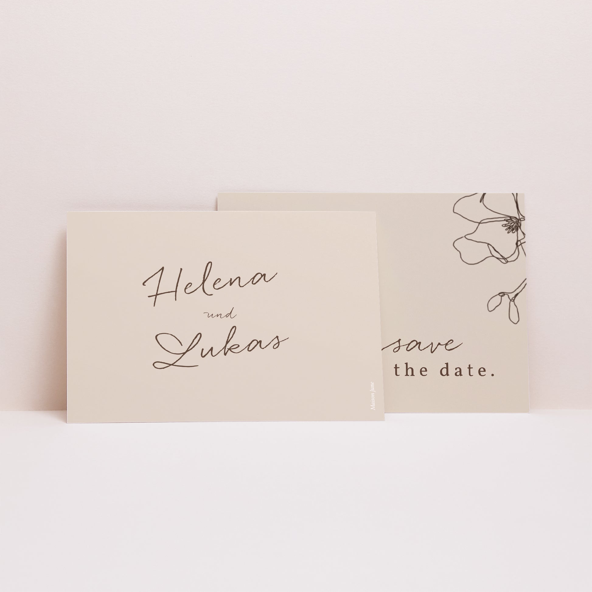 Save the date Karte Hochzeit Landschaft Blumen-Silhouette III - Kirschbaum foto N° 2