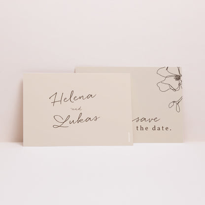 Save the date Karte Hochzeit Landschaft Blumen-Silhouette III - Kirschbaum foto N° 2
