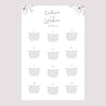 Sitzplan Hochzeit Porträt 60 x 90 cm Blumen-Silhouette III - Kirschbaum foto N° 2
