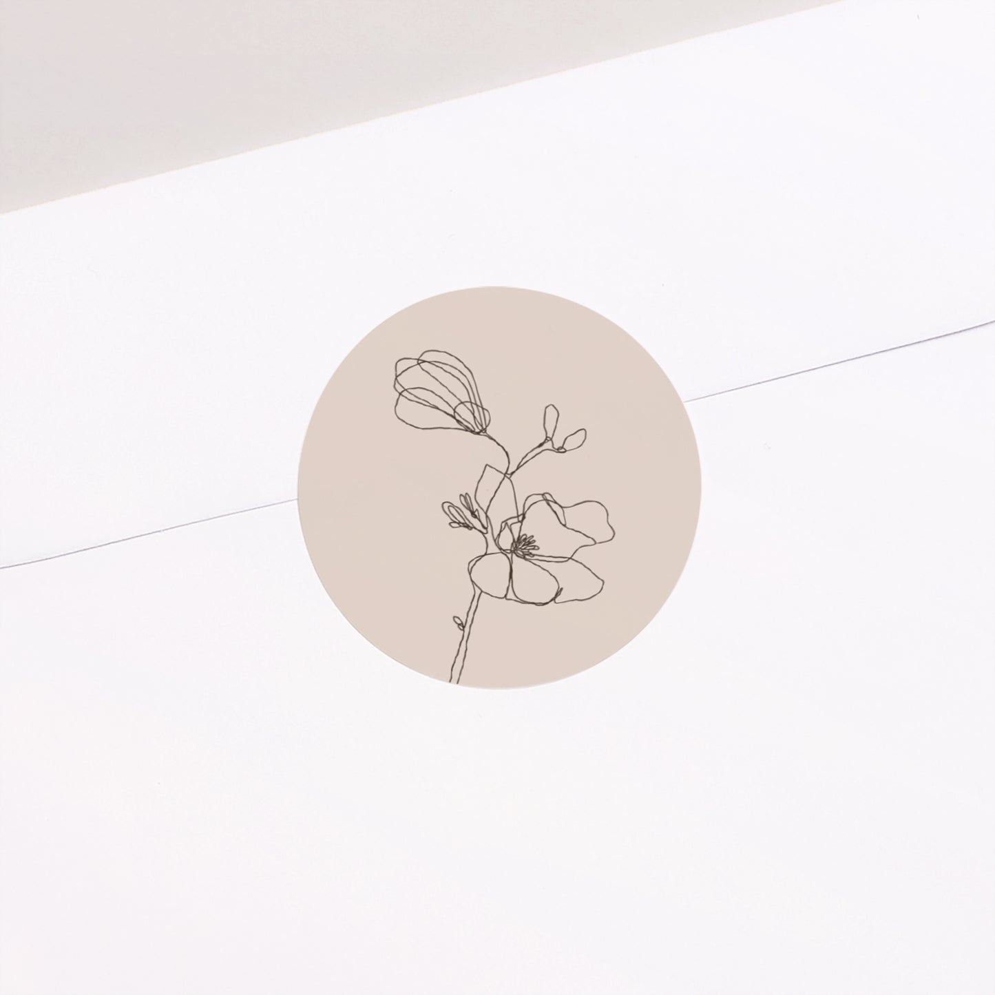 Sticker Hochzeit Rund Blumen-Silhouette III - Kirschbaum foto N° 2
