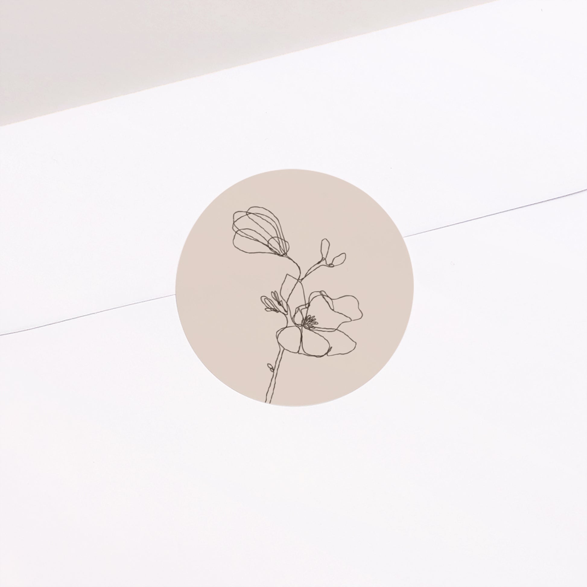 Sticker Hochzeit Rund Blumen-Silhouette III - Kirschbaum foto N° 2